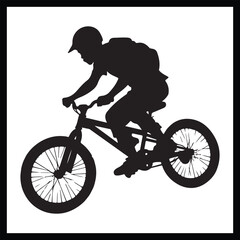 Fototapeta premium BMX Rider Silhouette Illustration