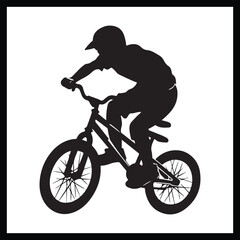 Naklejka premium BMX Cycling Silhouette Clipart Design