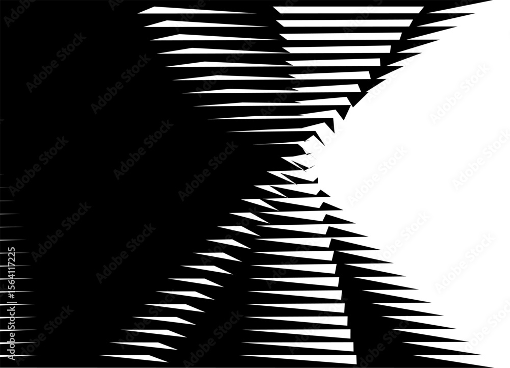 Poster divided black and white vector background from sharp lines. striped abstract pattern for covers, pac
