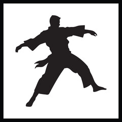 Judo Silhouette Clipart Illustration