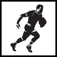 Rugby Sports Pose Silhouette Design