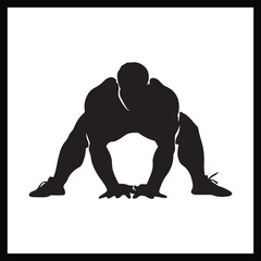 Fototapeta premium Pro Wrestling Silhouette Illustration