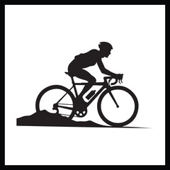 Fototapeta premium Road Bike Rider Silhouette Illustration