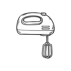 Hand mixer kitchen appliance illustration