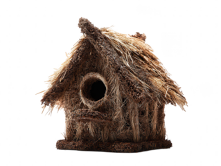 Rustic Natural Coconut Fiber Birdhouse with Entrance Hole, Rustic Charm for Garden and Balcony
