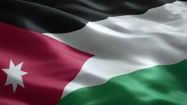 Waving Flag of Jordan