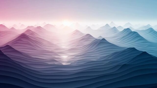 Abstract landscape background with mountains and hills in pastel gradient colors.