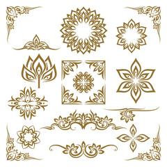 set of decorative ornamental elements