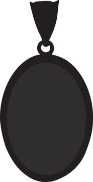 black oval pendant necklace clip art preview