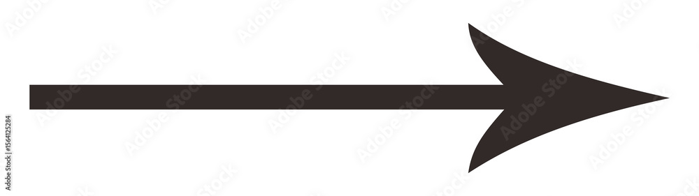 Poster directional arrow pointing right with a sleek design on a transparent backdrop, ideal for web design