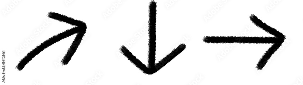 Poster dynamic black arrows on transparent background a visual guide featuring right down and right pointin