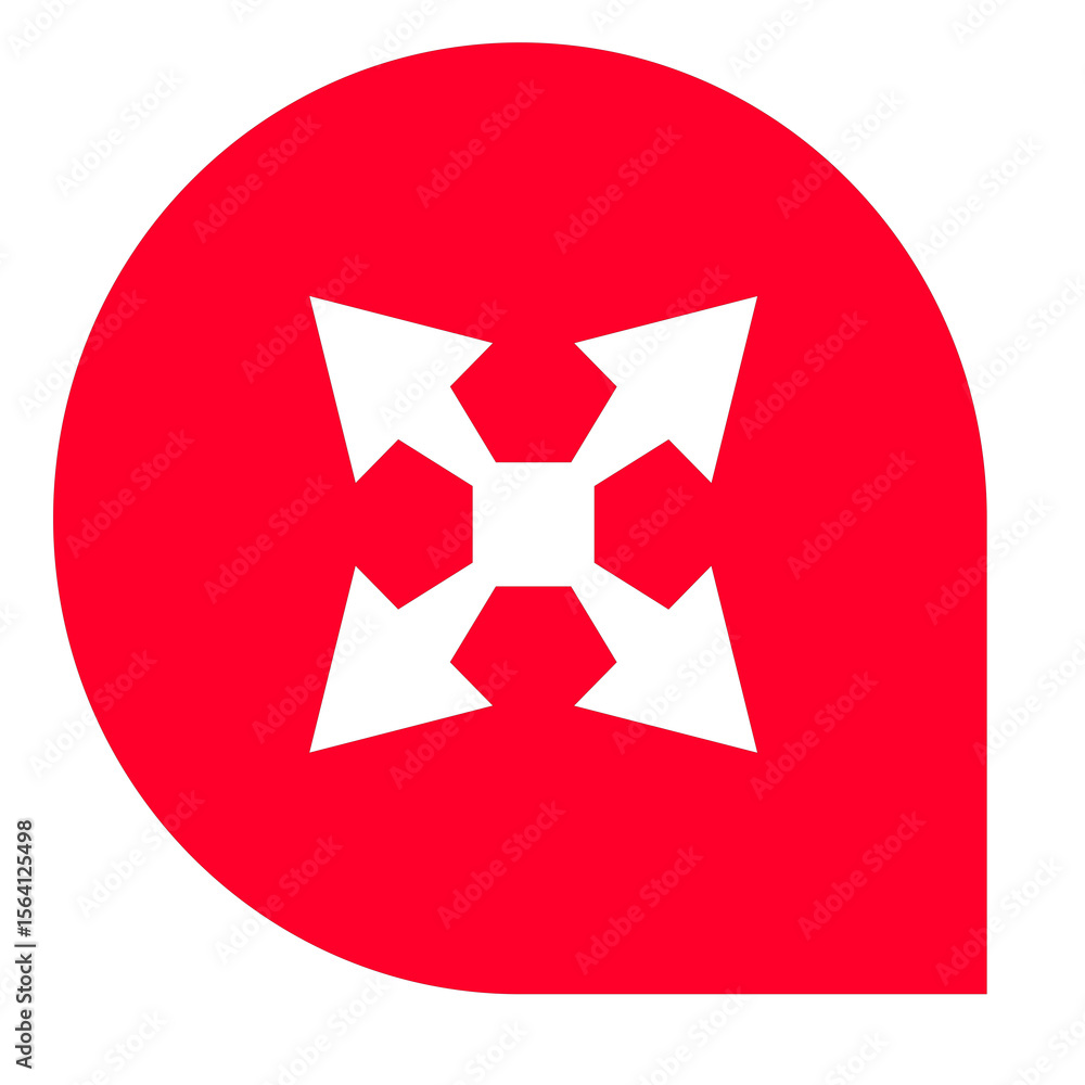 Poster target symbol in a rounded square speech bubble icon for ui design and goal setting, representing fo