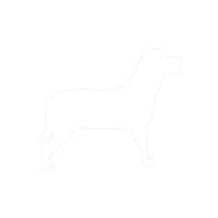 Elegant White Dog Silhouette on Transparent Background A Simple Yet Striking Representation of a Canine Companion Ideal for Pet Related Projects