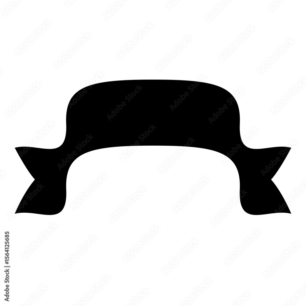 Poster elegant black ribbon banner design element for graphic projects and creative layouts, ideal for emph