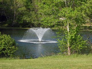 water fountain in the lake