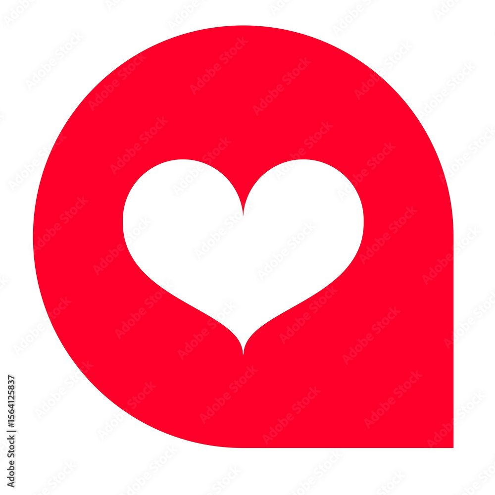 Poster heart shape in red a symbol of affection and care a modern graphic element for expressing warmth and