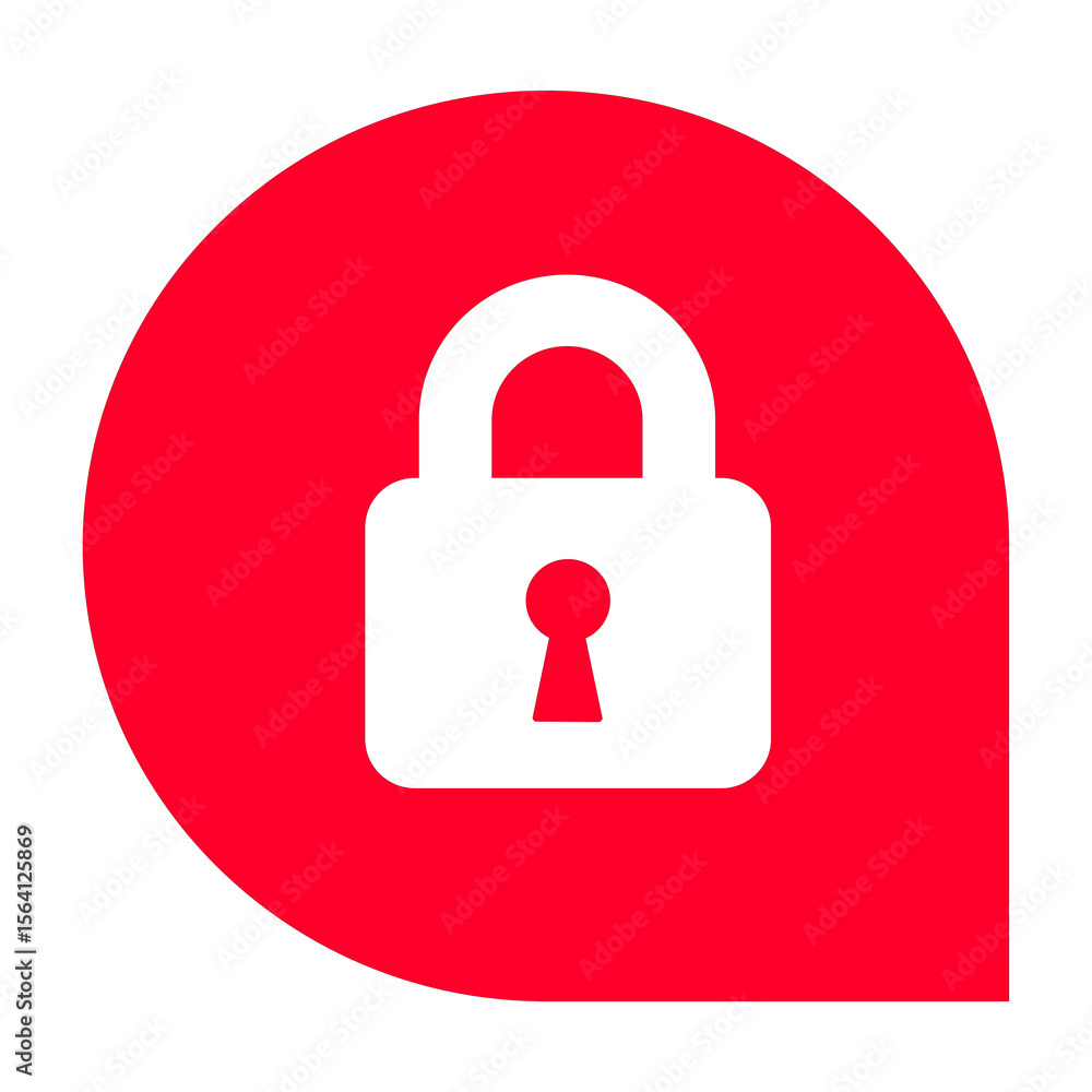 Poster secure access point icon in red a modern symbol for digital safety and data protection a bold graphi