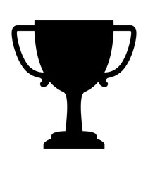 Black Trophy Cup Silhouette on Transparent Background, Ideal for Award Ceremonies and Sports Designs, Symbolizing Victory and Achievement, Isolated