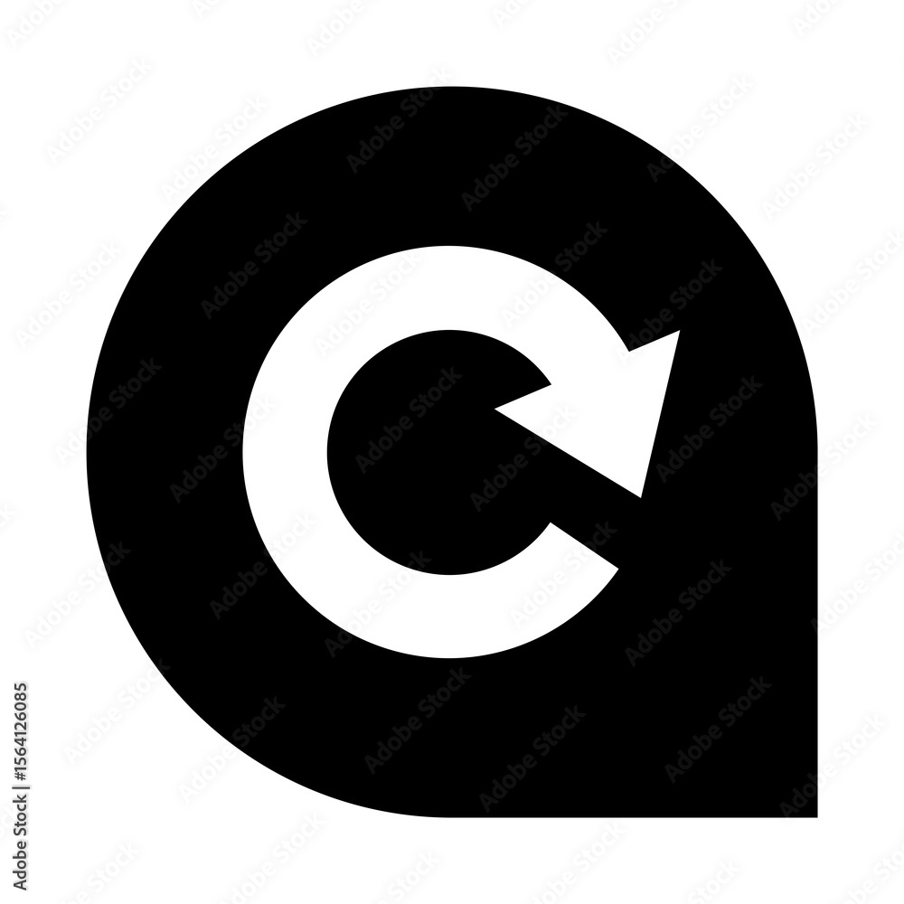 Poster abstract arrow icon design with circular shape and pointing direction for navigation and guidance, i