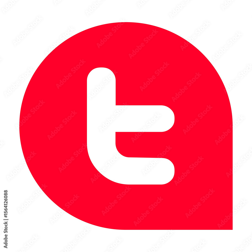 Poster modern letter t logo design with rounded shape and abstract style, isolated on transparent backgroun
