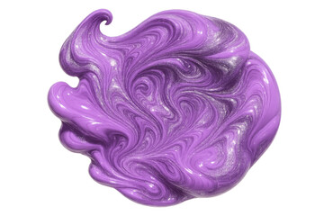 Obraz premium Abstract purple slime with shiny details, isolated on a transparent background