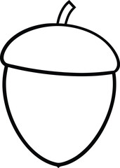 acorn icon line art vector illustration on transparent background	
