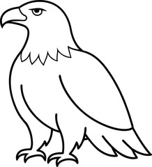 bald eagle icon line art vector illustration on transparent background	
