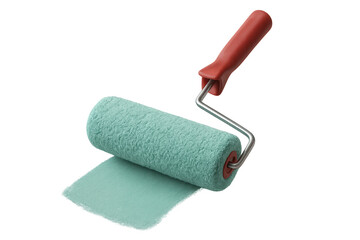 Obraz premium Paint roller with trace of paint isolated on transparent background, cut-out