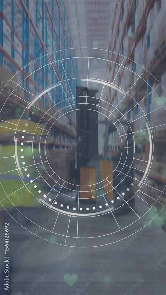 Poster animation of scope and data processing over warehouse