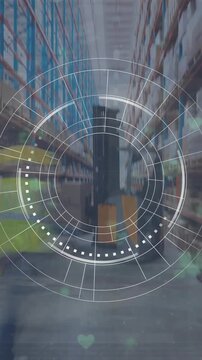 Animation of scope and data processing over warehouse