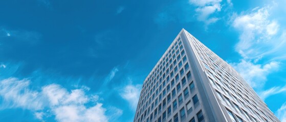 Modern building cityscape architecture urban blue sky white clouds
