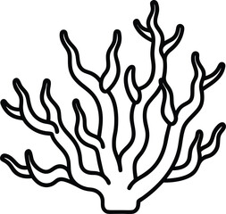 Obraz premium coral reef icon line art vector illustration on transparent background 