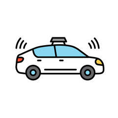 Fototapeta premium Autonomous Car LiDAR Icon – Bold Outline Style