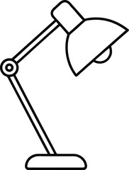 desk lamp icon line art vector illustration on transparent background	
