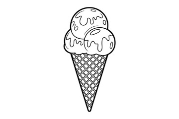 Ice cream cone with two scoops.
