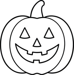 jack o lantern icon line art vector illustration on transparent background	
