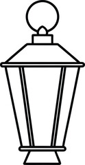 lantern icon line art vector illustration on transparent background	
