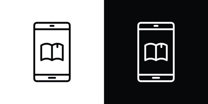 Ebook icon symbol outline style. Editable icon in EPS10