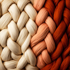Textured Wool Braids with Warm Tones and Intricate Patterns