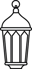 ramadan lantern icon line art vector illustration on transparent background	
