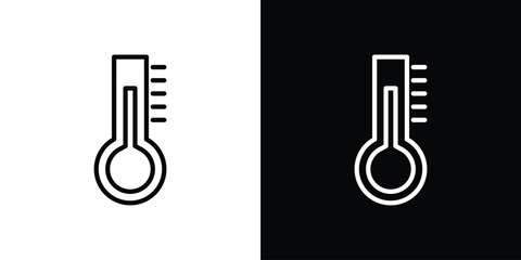 Thermometer icon symbol outline style. Editable icon in EPS10