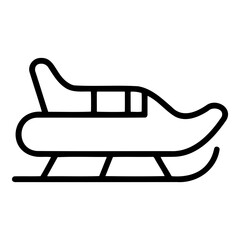 Luge sled icon, minimalist design, winter sport equipment