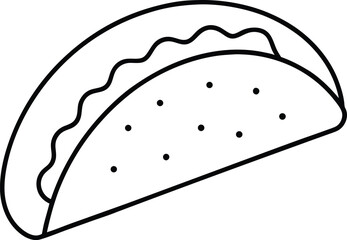 taco icon line art vector illustration on transparent background	
