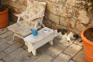 Picturesque Mediterranean street in Sibenik, Croatia.
