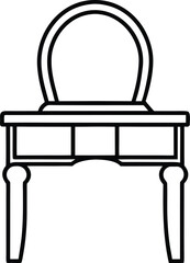 vanity table icon line art vector illustration on transparent background	
