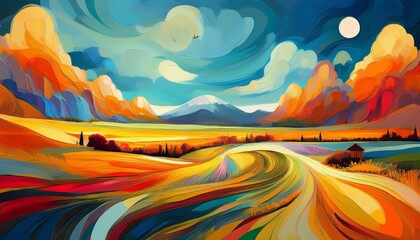 abstract summer scene