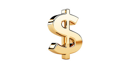Fototapeta premium Golden dollar sign glimmers prominently, appearing three dimensional against a stark background, suggesting wealth and prosperity.