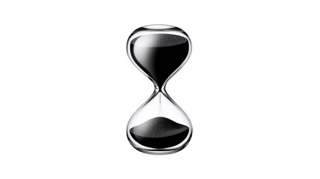 Hourglass displays sand trickling downward into the lower chamber against a . - high quality Hourglass displays sand trickling downward into the lower