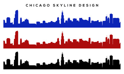 Fototapeta premium Chicago Skyline Silhouette – Iconic Cityscape Vector