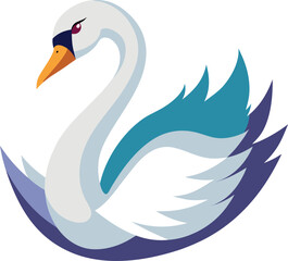 Fototapeta premium Swan Illustration vector design with editable 